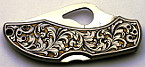 Spyderco folder engraved by Leonard Francolini